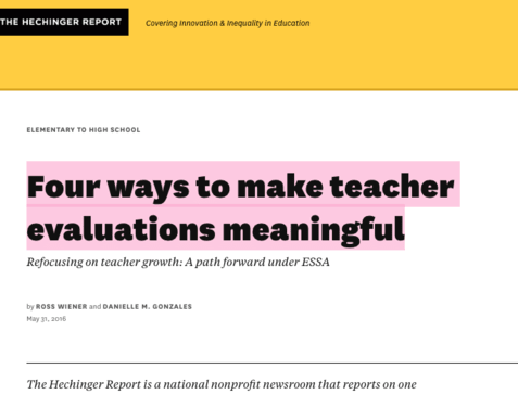 Four ways to make teacher evaluations meaningful